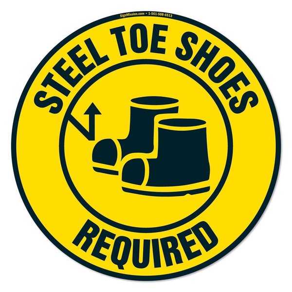 Signmission Steel Toe Shoes Required 16in Non-Slip Floor Marker, 3PK, 16 in L, 16 in H, FD-2-C-16-3PK-99884 FD-2-C-16-3PK-99884